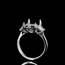 6.39 Cts 14k White Gold Radiant Shape 3 Stones Ring - Image 3