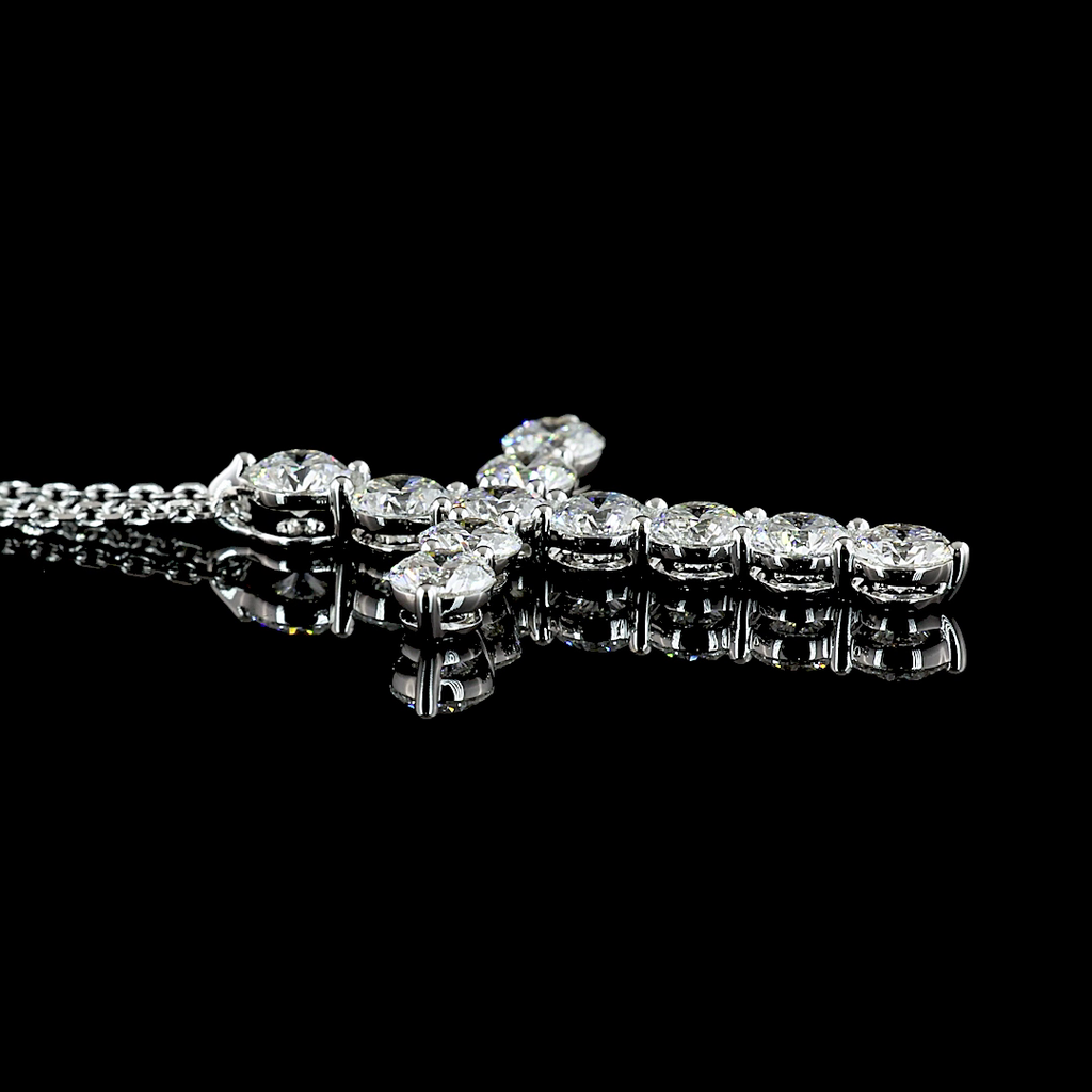 2.09 Cts 14k White Gold Round Shape Symbol Pendant - Image 2