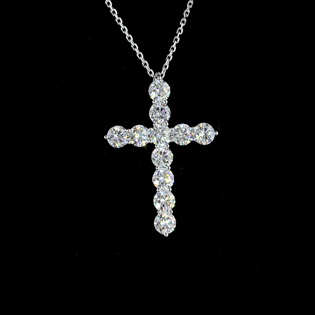 2.09 Cts 14k White Gold Round Shape Symbol Pendant - Image 3