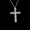2.09 Cts 14k White Gold Round Shape Symbol Pendant - Image 3