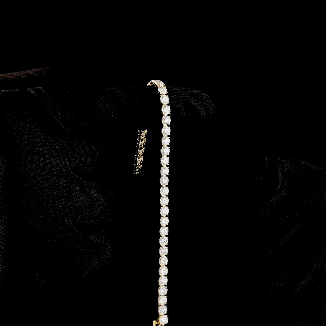 10.39 Cts 14k Yellow Gold Round Shape Tennis Bracelet - Image 3