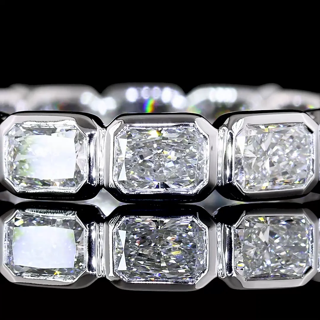 1.9 Cts 18k White Gold Radiant Shape Eternity Band Eternity Band - Image 3