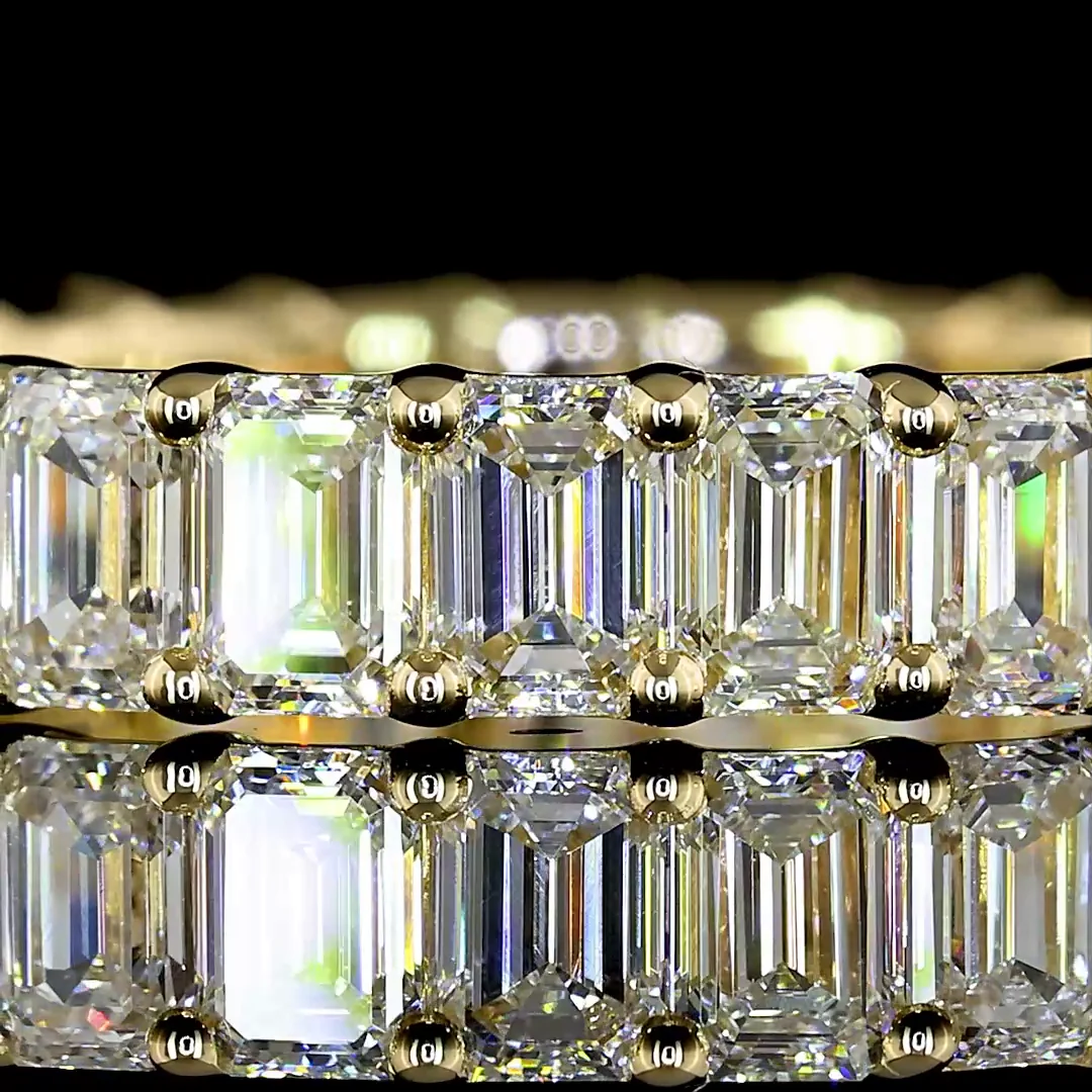 3.23 Cts 14k Yellow Gold Emerald Shape Eternity Band Eternity Band - Image 3