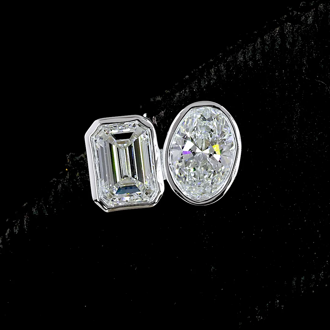 2.05 Cts 14k White Gold Mix Shape Studs Earring - Image 4