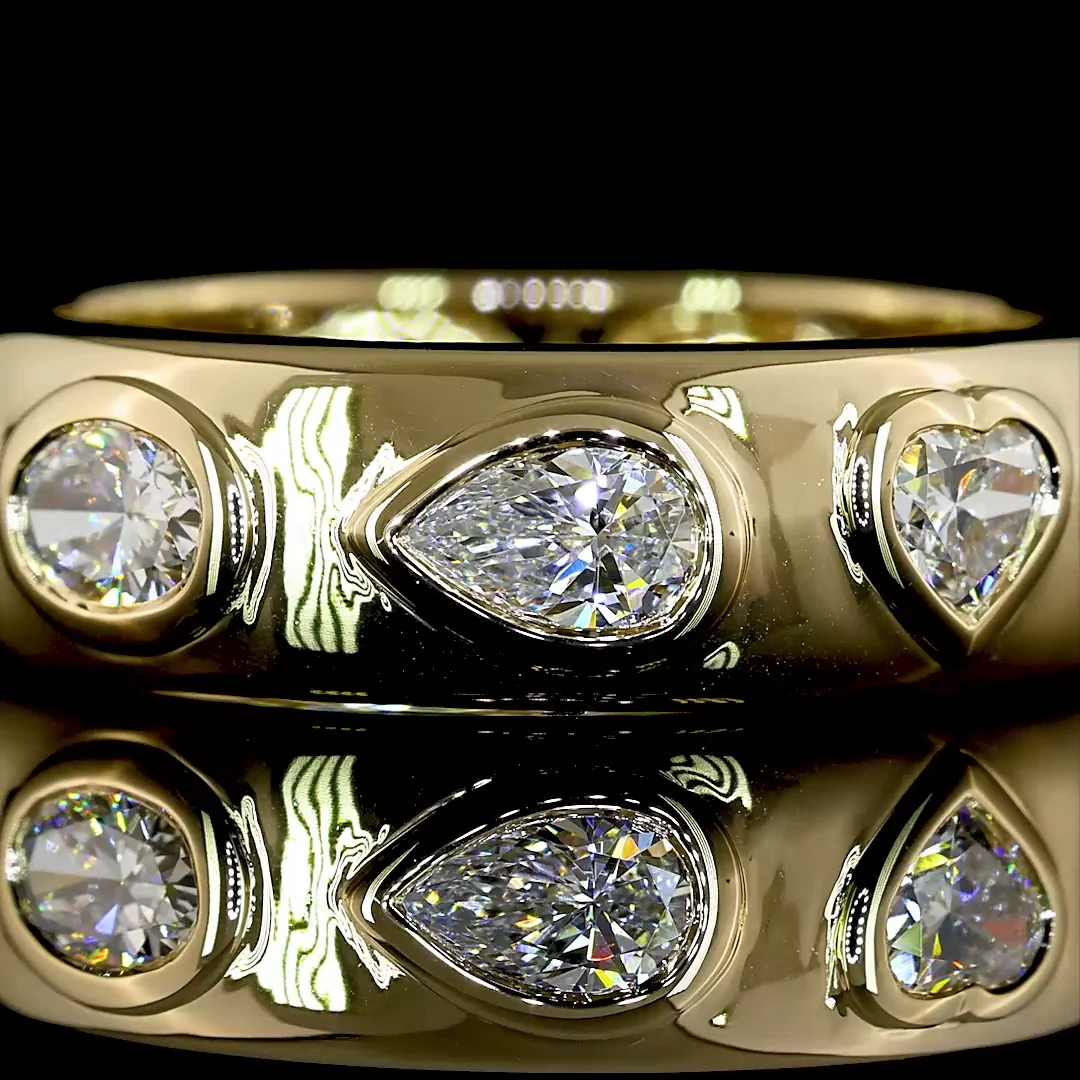 1.64 Cts 14k Yellow Gold Mix Shape Eternity Band Eternity Band - Image 3