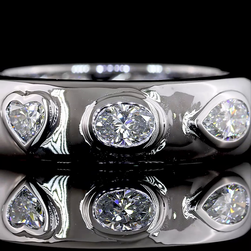 1.68 Cts 14k White Gold Mix Shape Eternity Band Eternity Band - Image 3