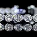 7.21 Cts 14k White Gold Round Shape Tennis Bracelet - Image 2