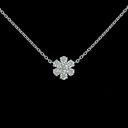 2.98 Cts 18k White Gold Round Shape Station Necklace - Image 3