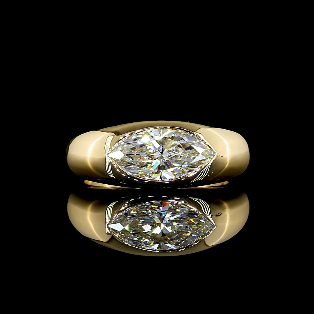 1.6 Cts 14k Yellow Gold Marquise Shape Solitaire Ring - Video