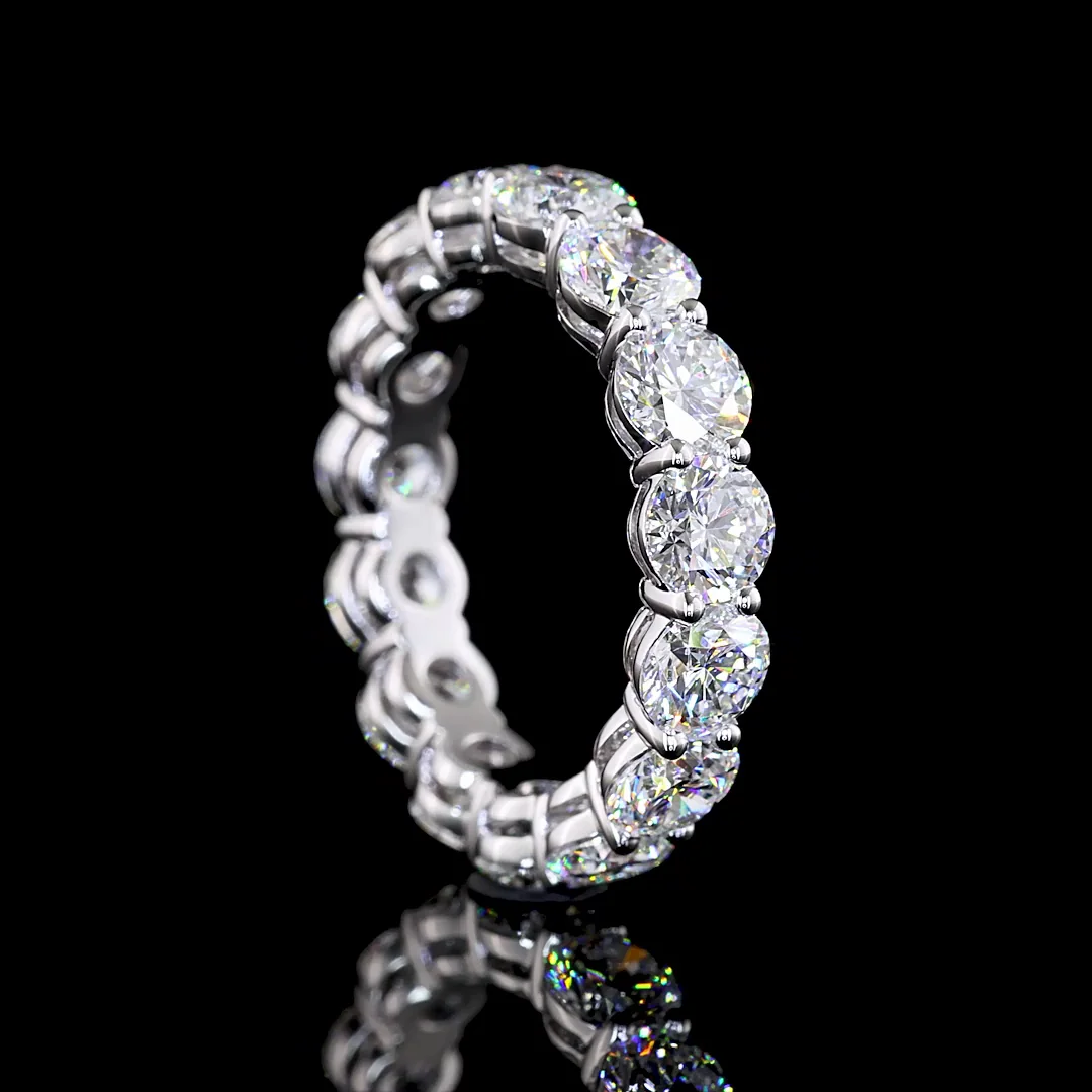 4.71 Cts 14k White Gold Round Shape Eternity Band Eternity Band - Image 2