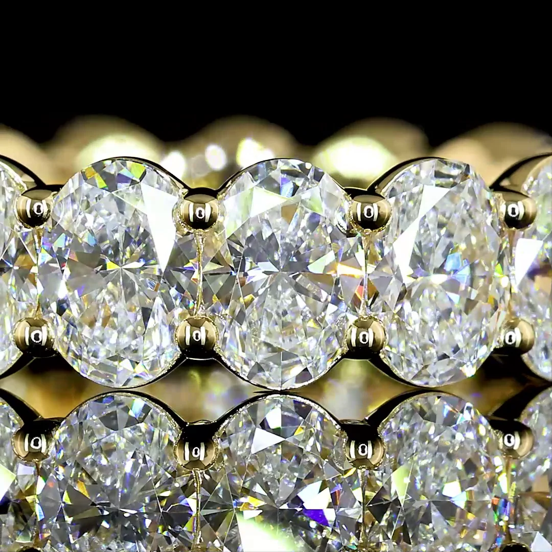 4.22 Cts 14k Yellow Gold Oval Shape Eternity Band Eternity Band - Image 3