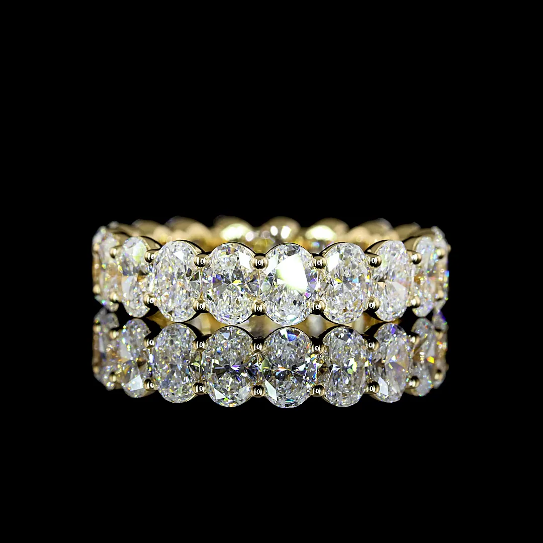 4.22 Cts 14k Yellow Gold Oval Shape Eternity Band Eternity Band - Video