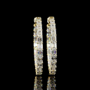 8.08 Cts 14k Yellow Gold Emerald Shape Hoops Earring - Image 3