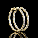 8.08 Cts 14k Yellow Gold Emerald Shape Hoops Earring - Video