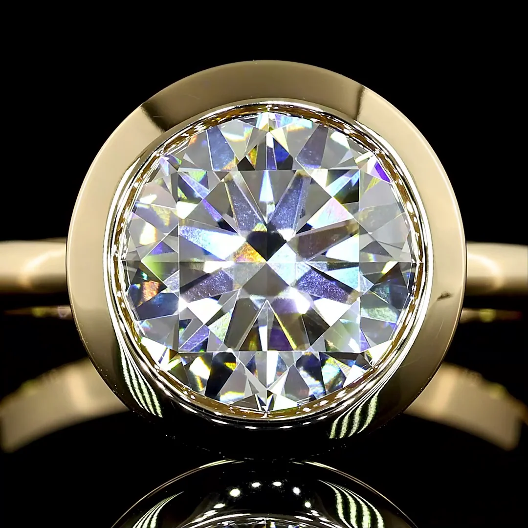 3.08 Cts 14k Yellow Gold Round Shape Solitaire Ring - Image 3