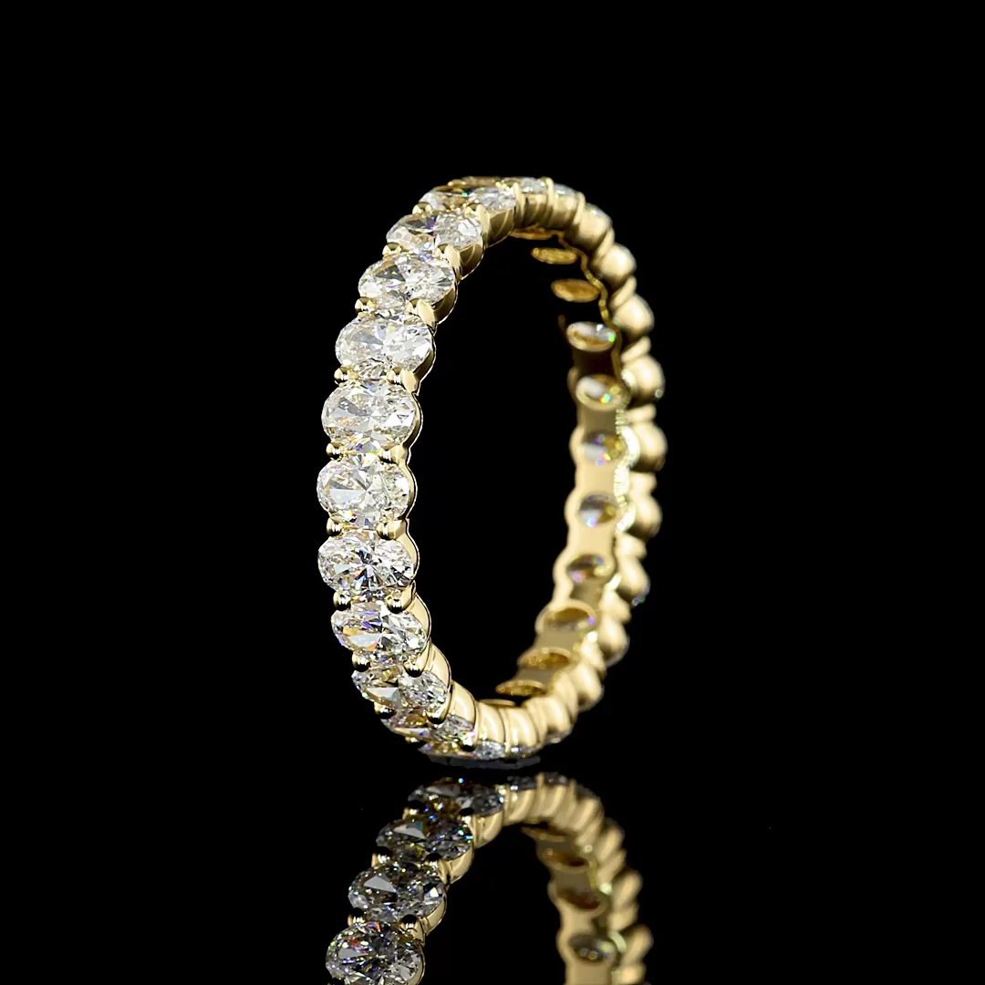2.39 Cts 14k Yellow Gold Oval Shape Eternity Band Eternity Band - Image 4
