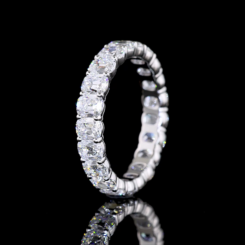 3.58 Cts 14k White Gold Antique Cushion Shape Eternity Band Eternity Band - Image 4