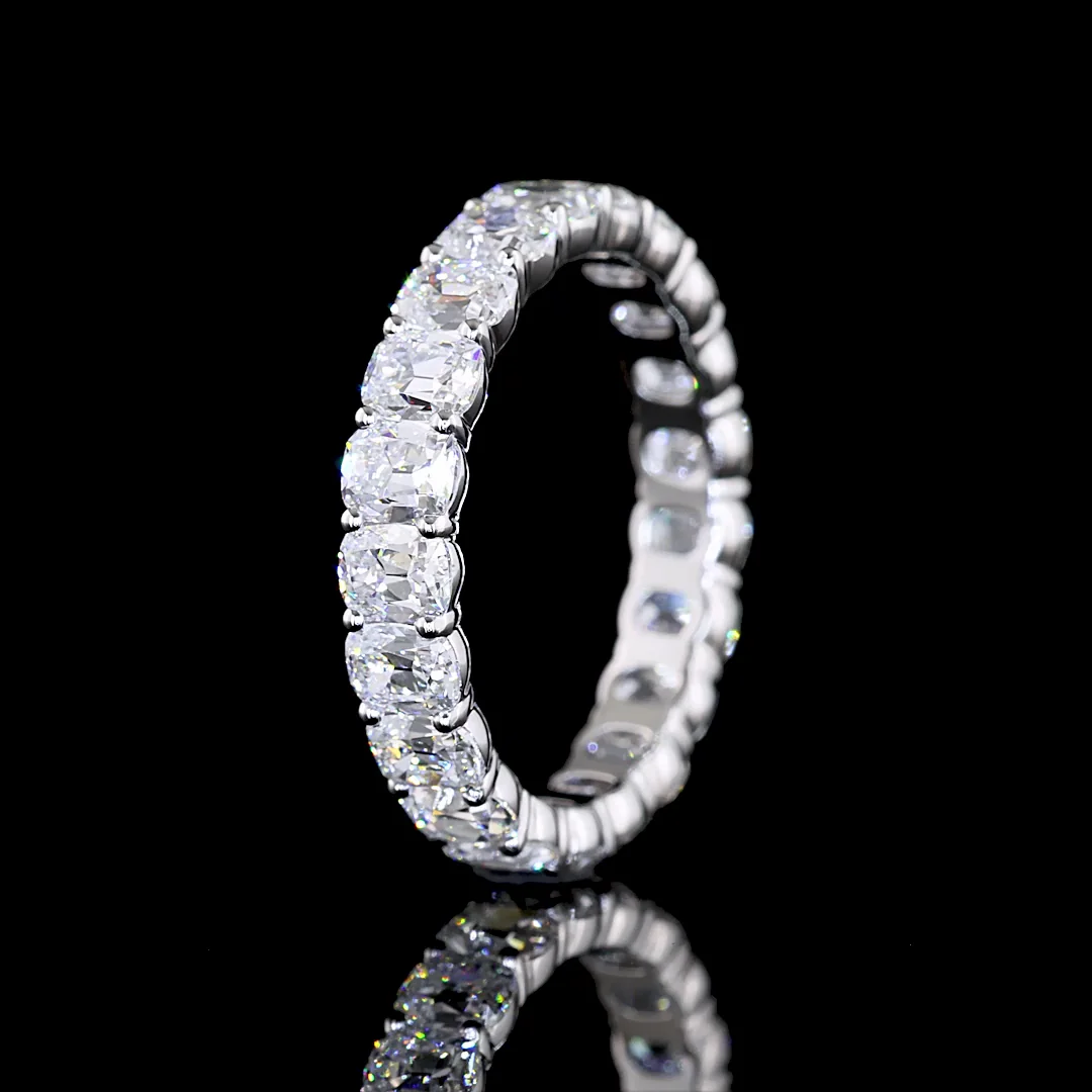 3.58 Cts 14k White Gold Antique Cushion Shape Eternity Band Eternity Band - Image 4