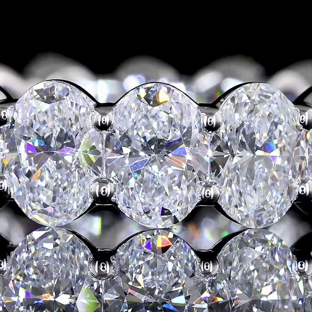 4.1 Cts 14k White Gold Oval Shape Eternity Band Eternity Band - Image 3