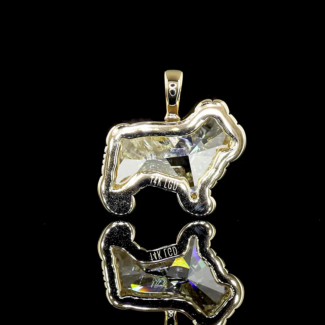 2.75 Cts 14k Yellow Gold Shape Symbol Pendant - Image 4