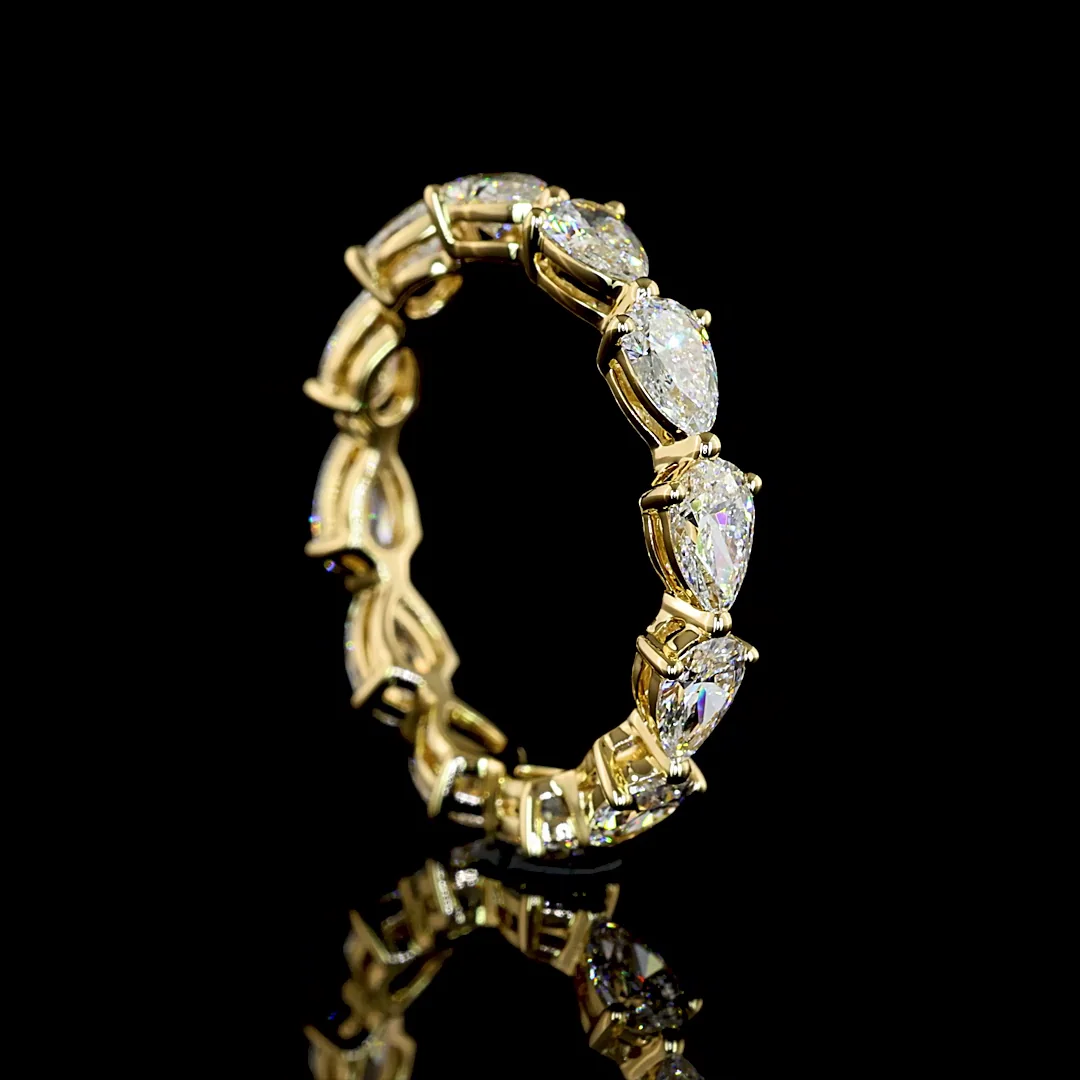 1.83 Cts 14k Yellow Gold Pear Shape Eternity Band Eternity Band - Image 2