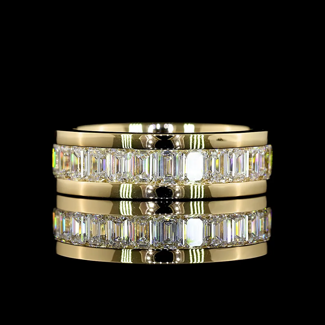 3.93 Cts 14k Yellow Gold Emerald Shape Eternity Band Eternity Band - Video