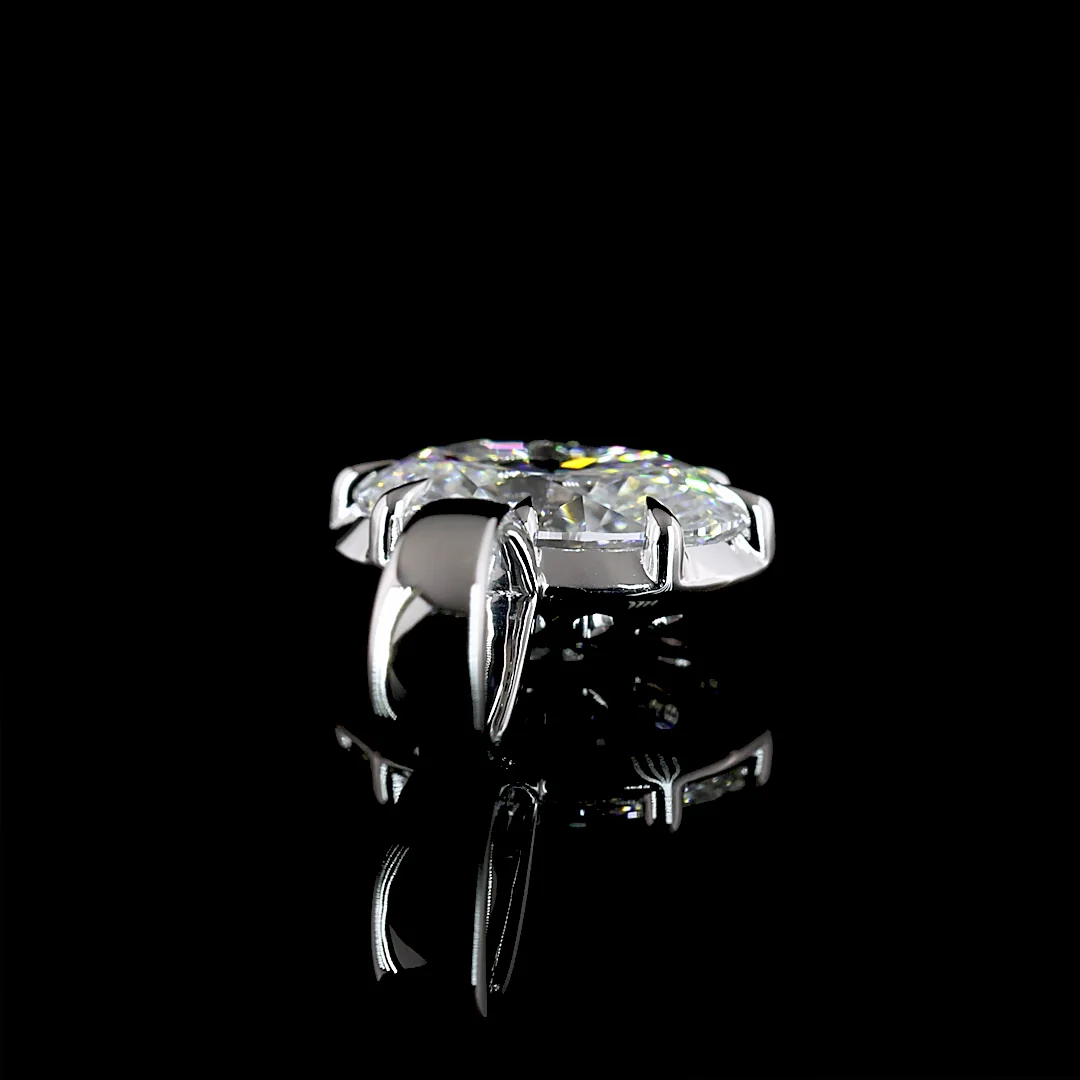 1 Cts 14k White Gold Oval Shape Solitaire Pendant - Image 2