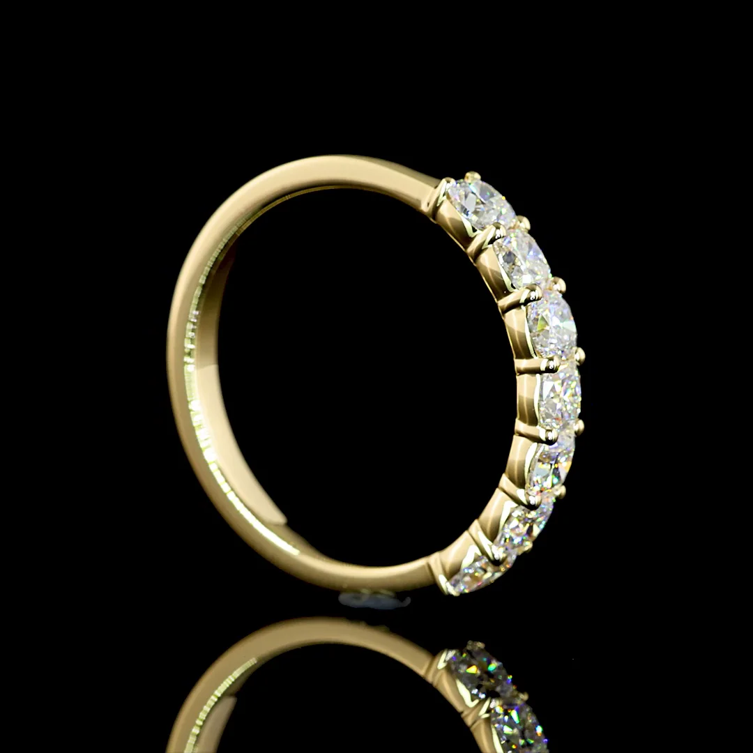 1.08 Cts 14k Yellow Gold Square Cushion Brilliant Shape 7 Stones Eternity Band - Image 2