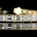 11.96 Cts 14k Yellow Gold Emerald Shape Tennis Bracelet - Image 2