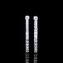 4.01 Cts 14k White Gold Emerald Shape Hoops Earring - Image 3