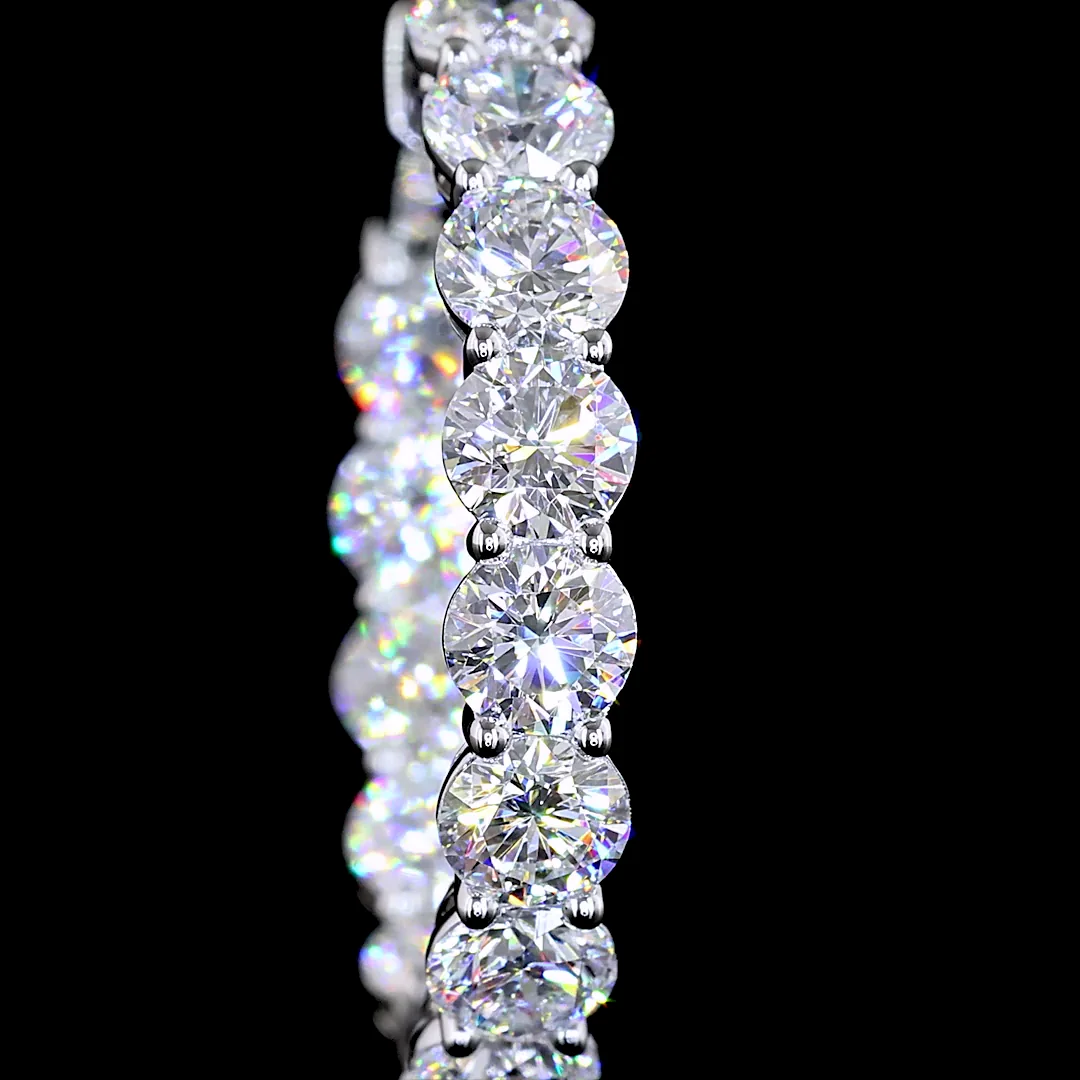 5.73 Cts 14k White Gold Round Shape Hoops Earring - Image 2