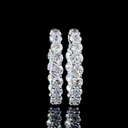 5.73 Cts 14k White Gold Round Shape Hoops Earring - Image 3