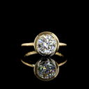 2.53 Cts 14k Yellow Gold Round Shape Hidden Halo Ring - Video
