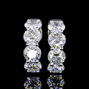 5.07 Cts 14k White Gold Round Shape Huggies Earring - Image 3