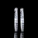 1.92 Cts 14k White Gold Emerald Shape Hoops Earring - Image 3