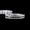 1.92 Cts 14k White Gold Emerald Shape Hoops Earring - Image 4