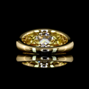1.7 Cts 14k Yellow Gold Square Cushion Brilliant Shape 3 Stones Ring - Image 4