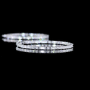 3.31 Cts 14k White Gold Emerald Shape Hoops Earring - Image 4