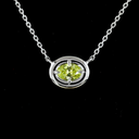 0.28 Cts 14k White Gold Oval Shape Solitaire Necklace - Image 3