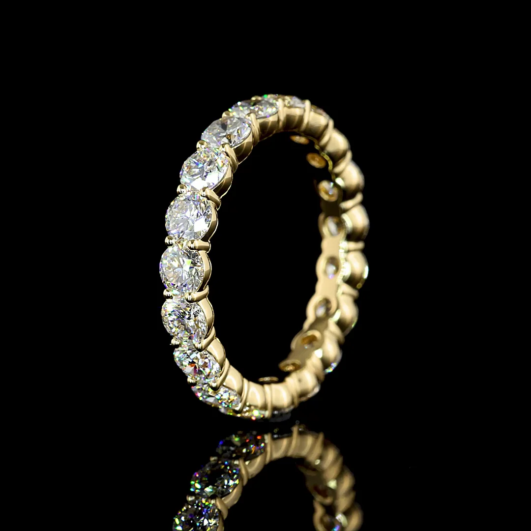 2.92 Cts 14k Yellow Gold Round Shape Eternity Band Eternity Band - Image 4