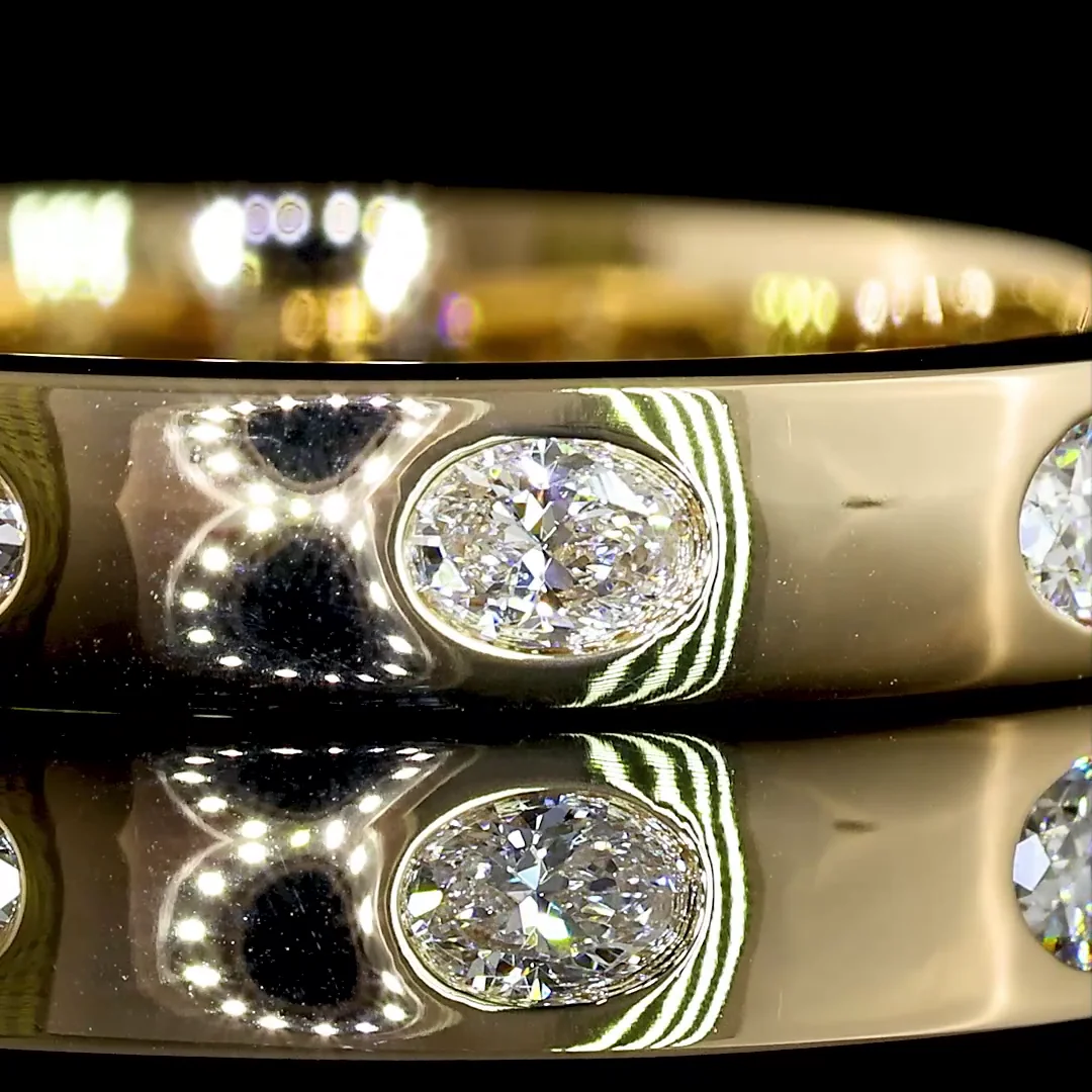 0.39 Cts 14k Yellow Gold Oval Shape Eternity Band Eternity Band - Image 3