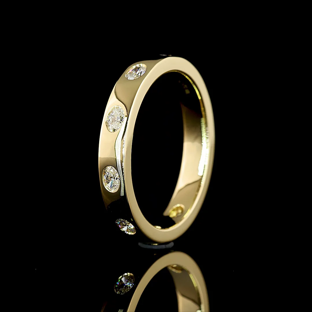 0.39 Cts 14k Yellow Gold Oval Shape Eternity Band Eternity Band - Image 4