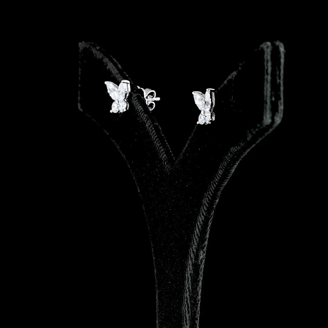 1.17 Cts 14k White Gold Mix Shape Studs Earring - Image 4