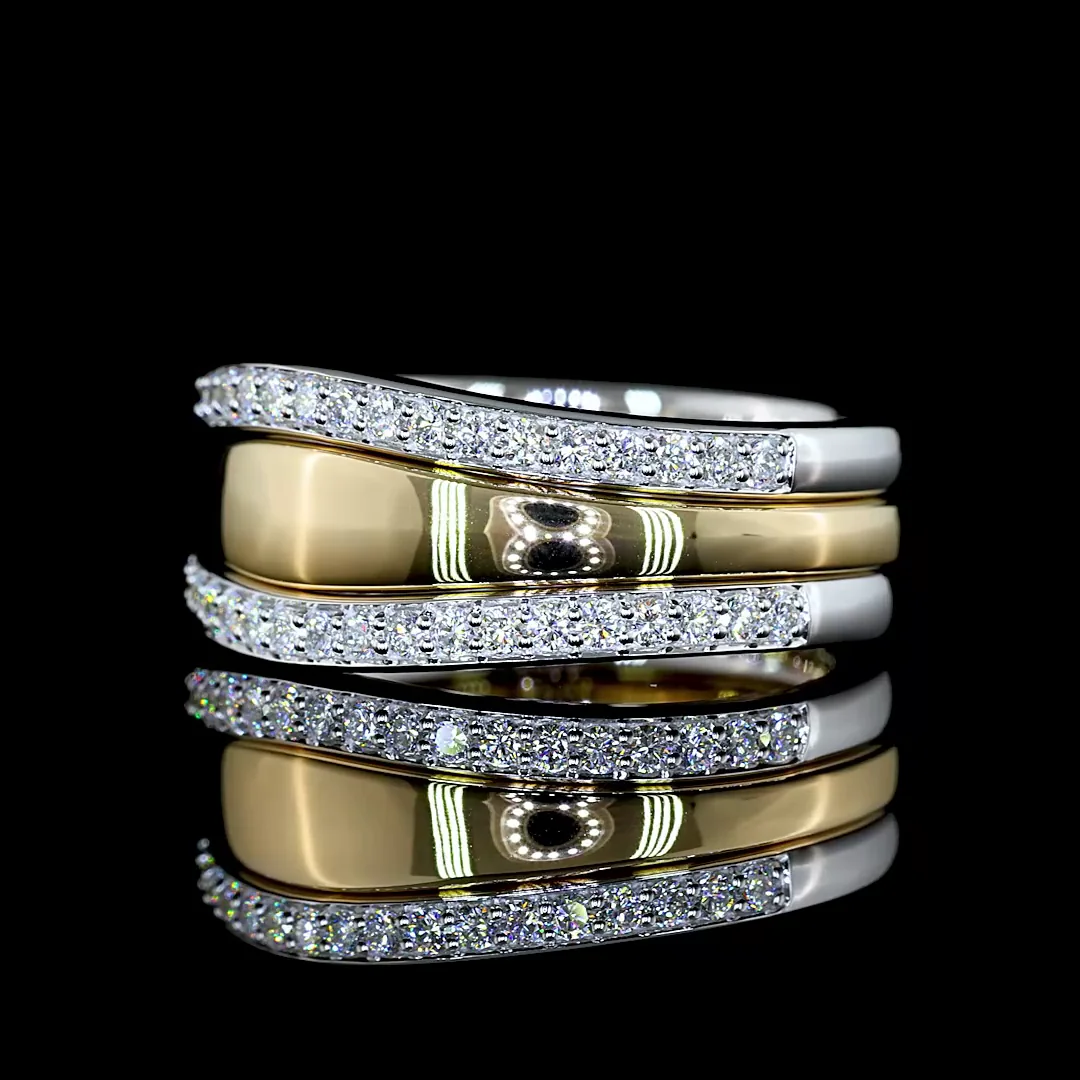 0.4 Cts 14k Two Tone Round Shape Special Ring - Image 2