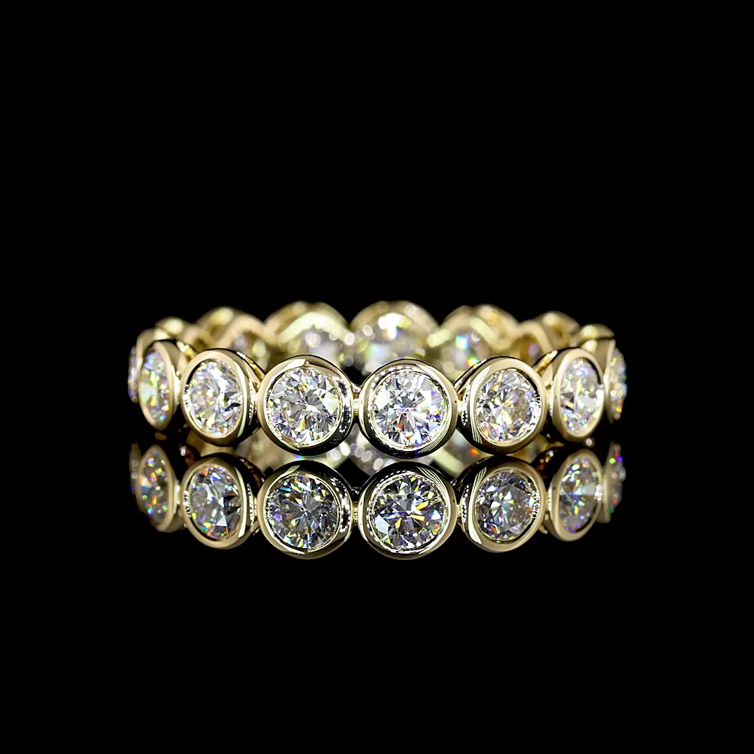1.98 Cts 14k Yellow Gold Round Shape Eternity Band Eternity Band - Video