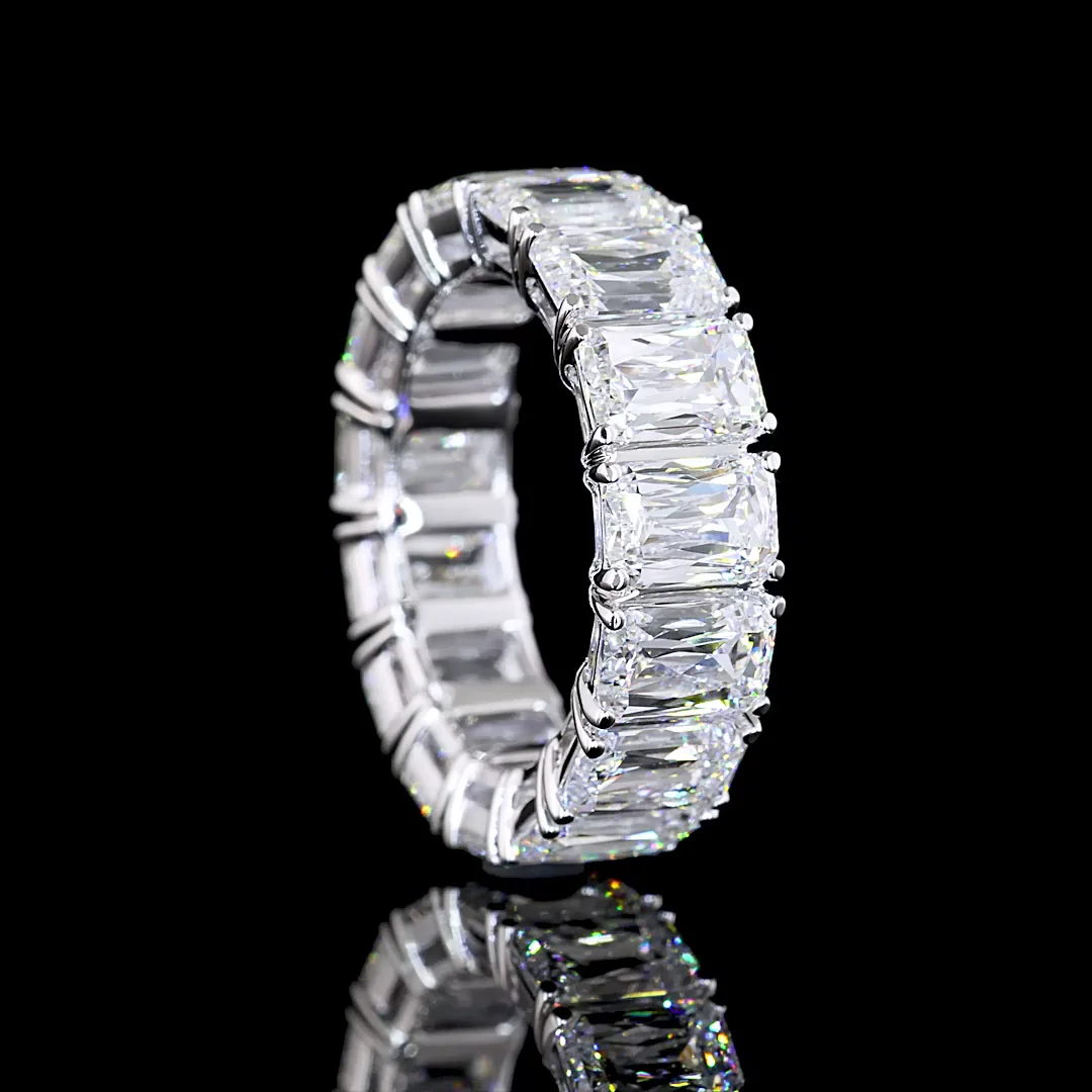 9.24 Cts 18k White Gold Radiant Modified Shape Eternity Band Eternity Band - Image 2