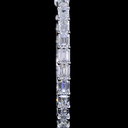 5.94 Cts 14k White Gold Emerald Shape Hoops Earring - Image 3