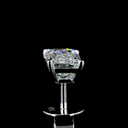 1.51 Cts 14k White Gold Emerald Shape Studs Earring - Image 2