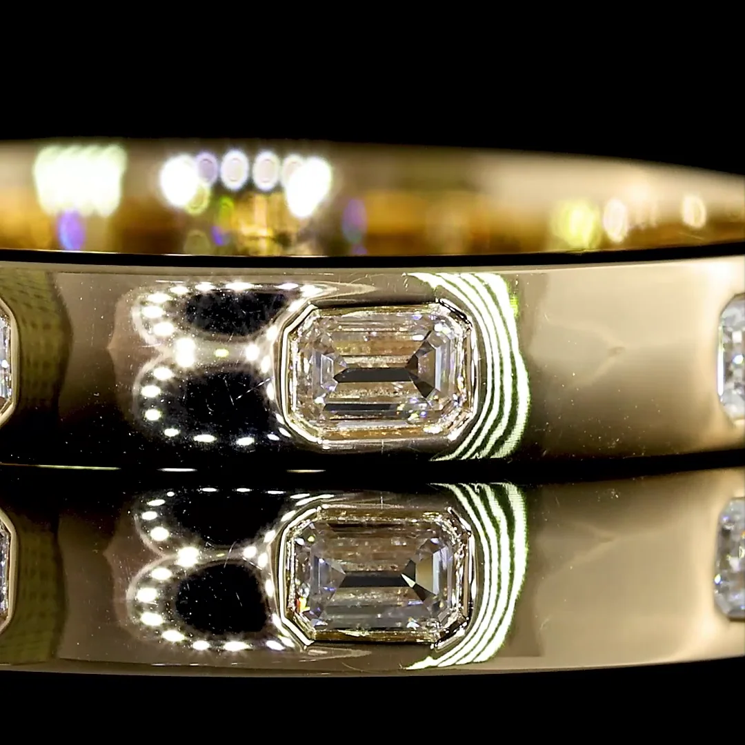 0.34 Cts 14k Yellow Gold Emerald Shape Eternity Band Eternity Band - Image 3