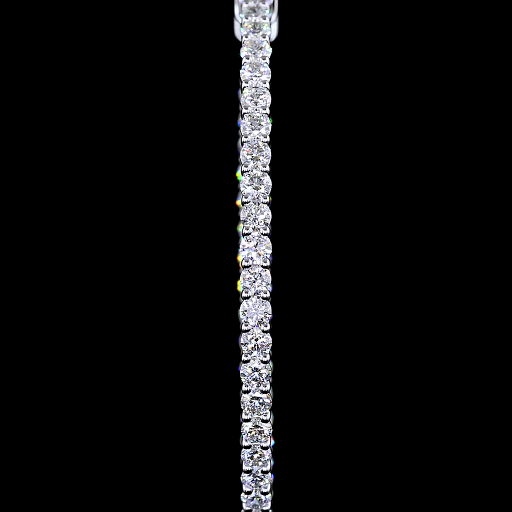 2.66 Cts 14k White Gold Round Shape Hoops Earring - Image 2